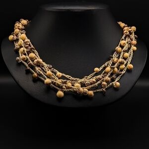 NATURAL Acai Seed Macrame Beaded Necklace